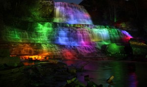Albion Falls illumination on Victoria Day