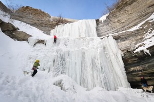 Ice Clbers are having fun in Hamilton this winter as the cold temperatures have frozen most of our waterfalls.